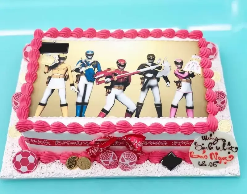 Bánh Sinh Nhật In Hình 5 Anh Em Siêu Nhân