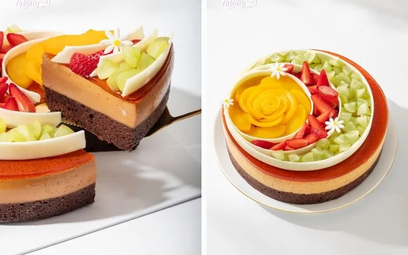 bánh sinh nhật làm bằng trái cây