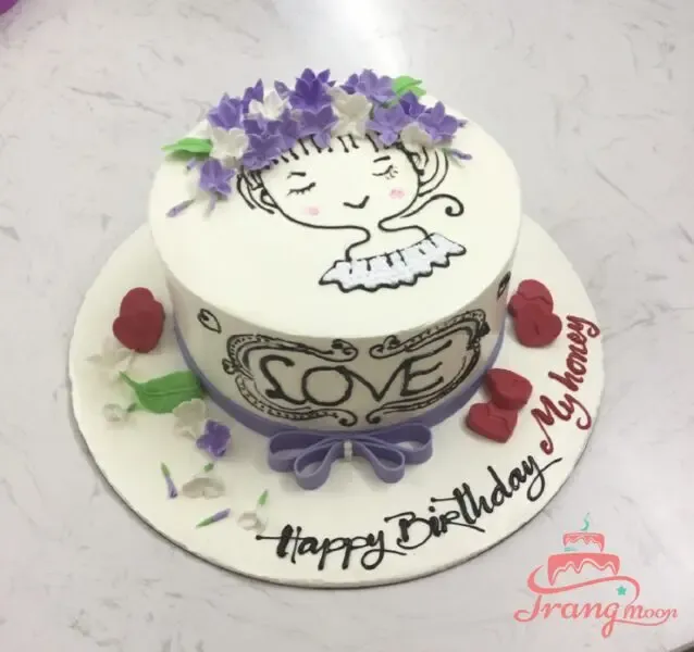 Mẫu bánh sinh nhật tặng vợ đơn giản nhưng vô cùng tinh tế