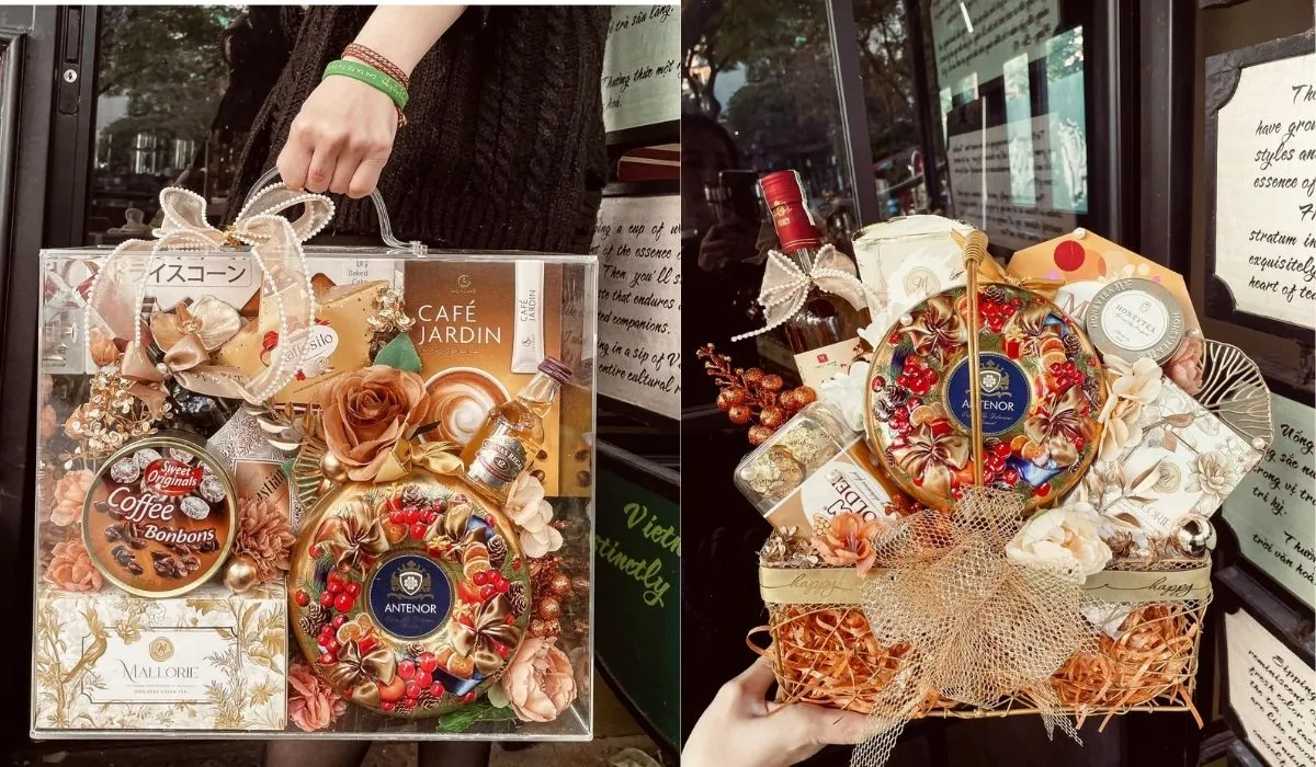 Bí quyết phối hợp phụ kiện trang trí giỏ quà đẳng cấp