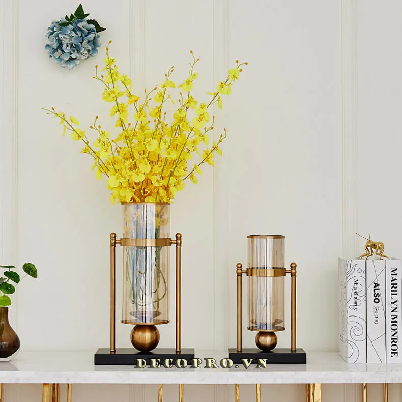 Bình thủy tinh cắm hoa khô KTV037