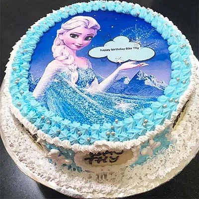 Bánh sinh nhật 1 6 in hình công chúa Elsa cho bé gái