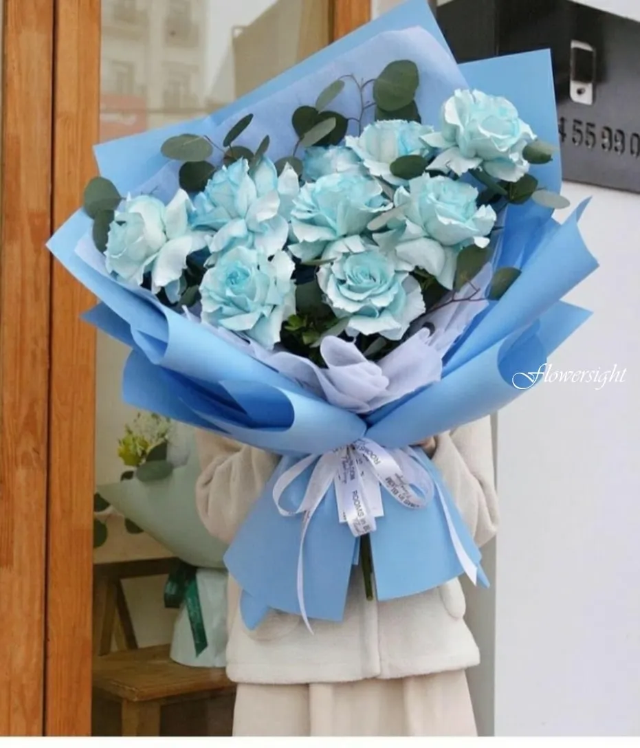 Bó hoa hồng xanh độc bản tại FATAGI