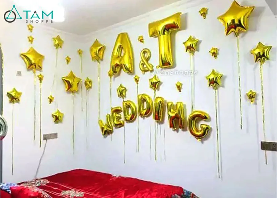 Bong bóng kiếng chữ cái và số cao 33cm