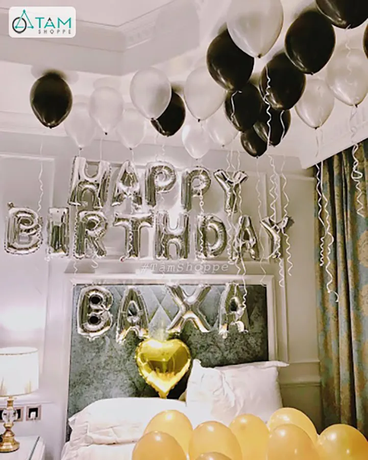 Bong bóng kiếng chữ cái và số cao 33cm