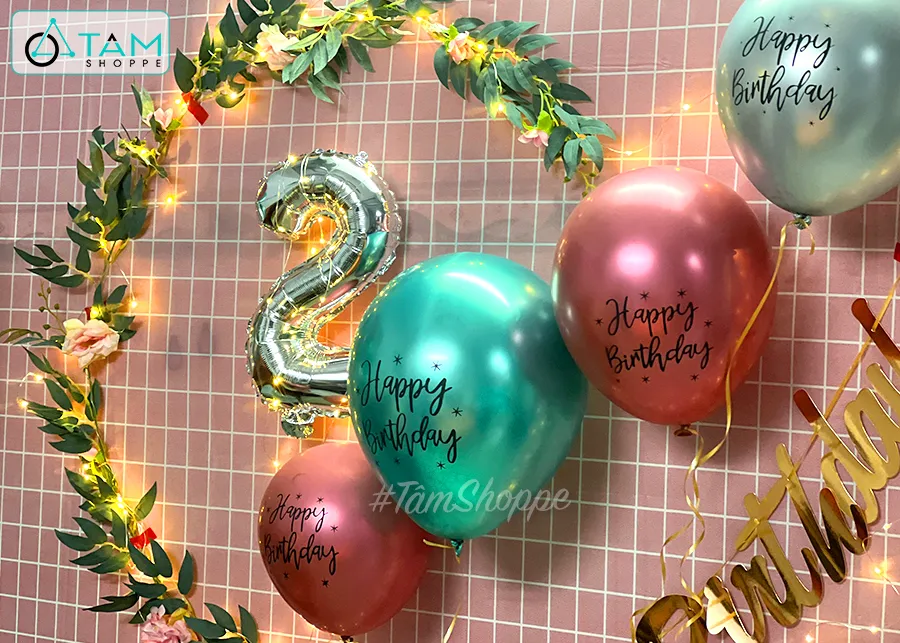 Bong bóng kiếng chữ cái và số cao 33cm