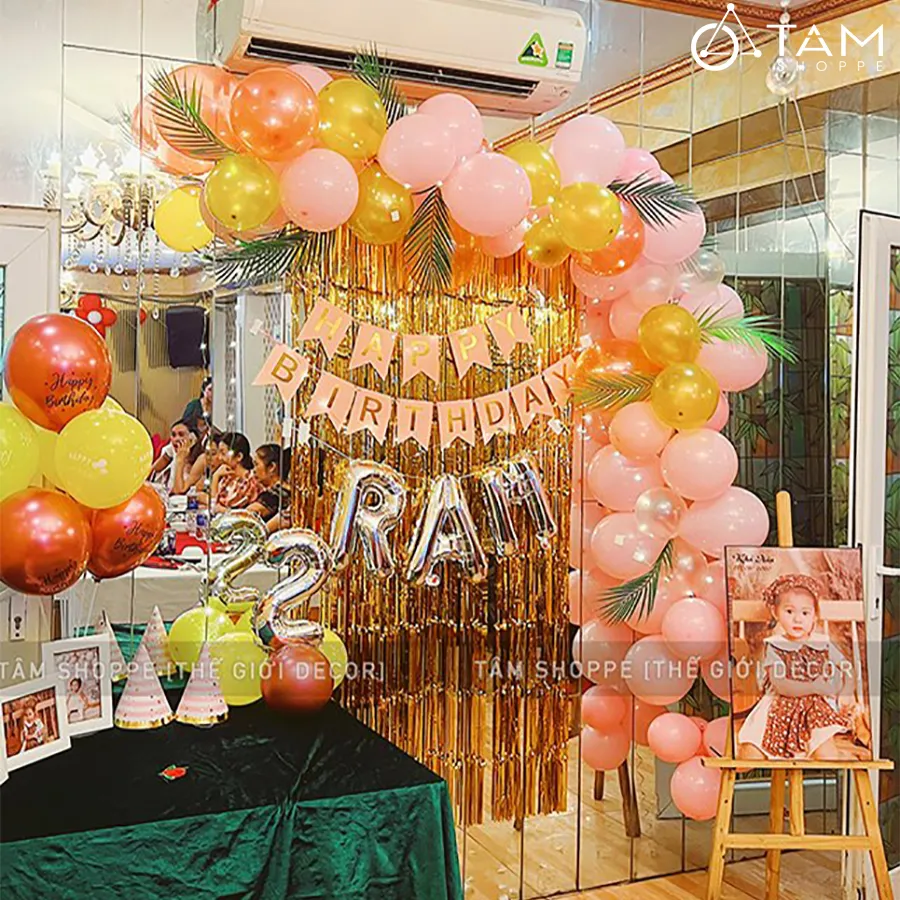 Bong bóng kiếng chữ cái và số cao 33cm