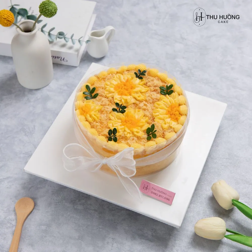 Các bước đặt bánh bông lan trứng muối Thu Hường Cake