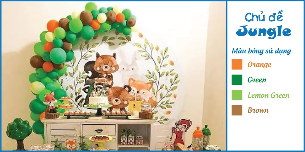 Không gian rừng xanh sôi động với các tông màu lá tự nhiên