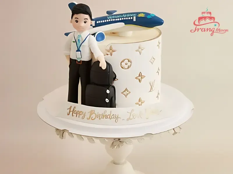 bánh sinh nhật máy bay và phi công