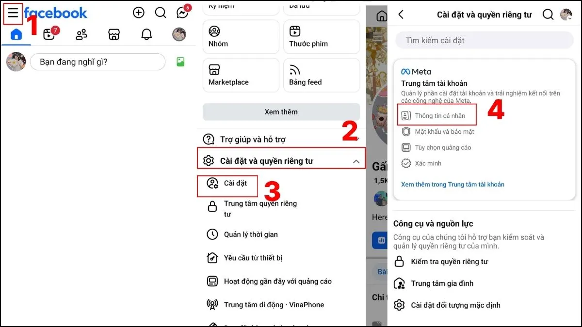 Mở thông báo sinh nhật trên Facebook bằng điện thoại - bước 1