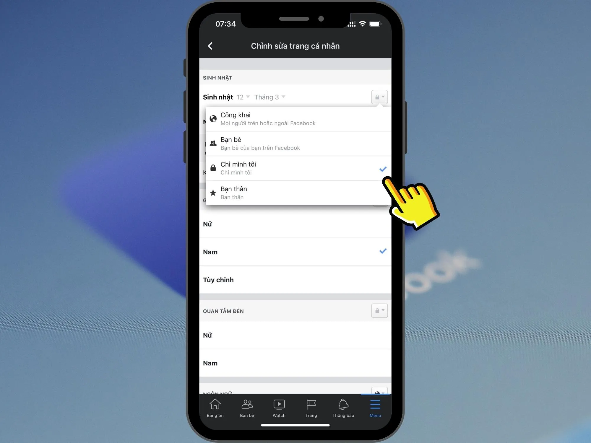 Cách tắt thông báo sinh nhật trên FB bằng Điện thoại - Bước 4