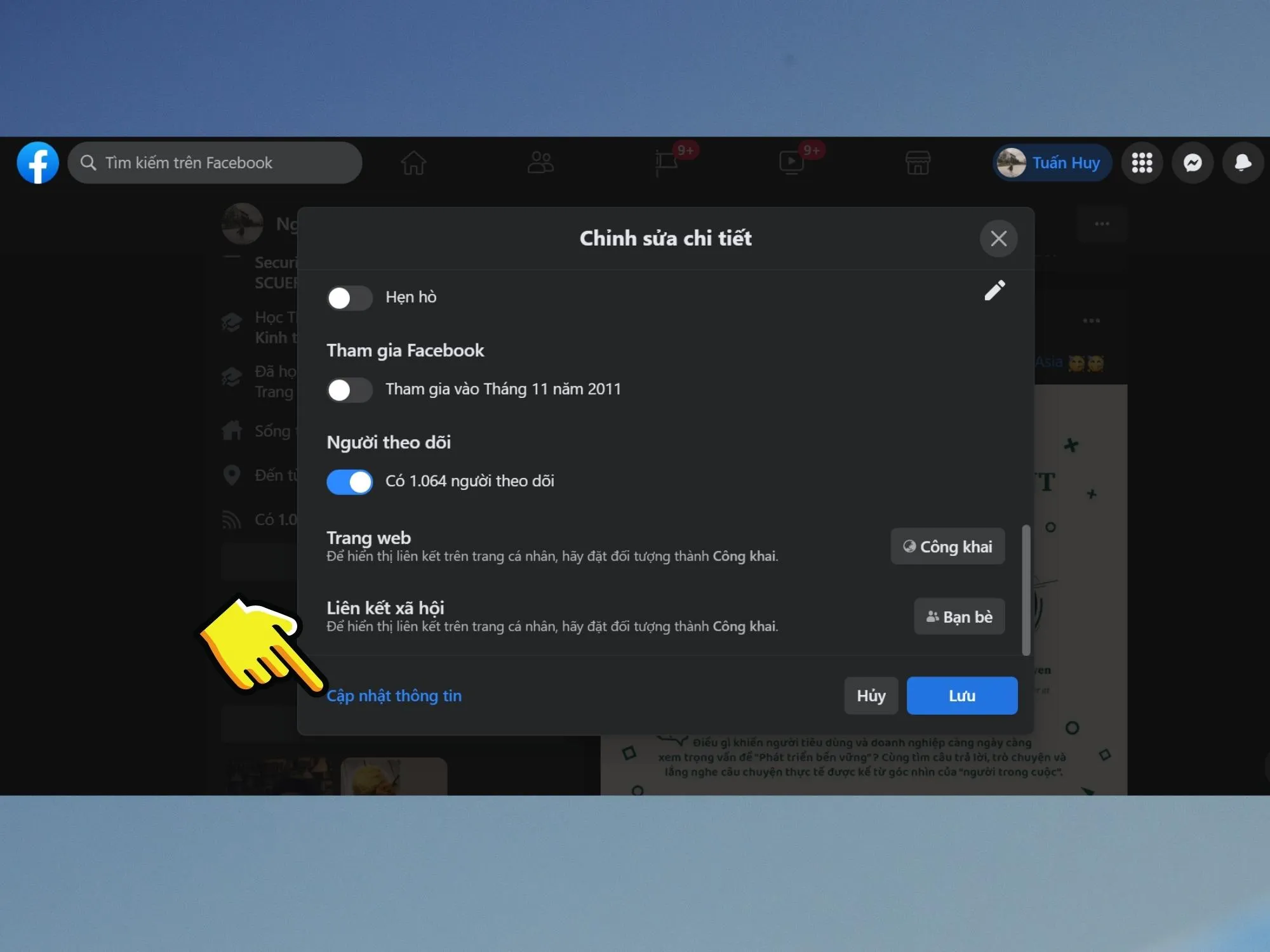 Cách tắt thông báo sinh nhật trên Facebook bằng máy tính - Bước 2