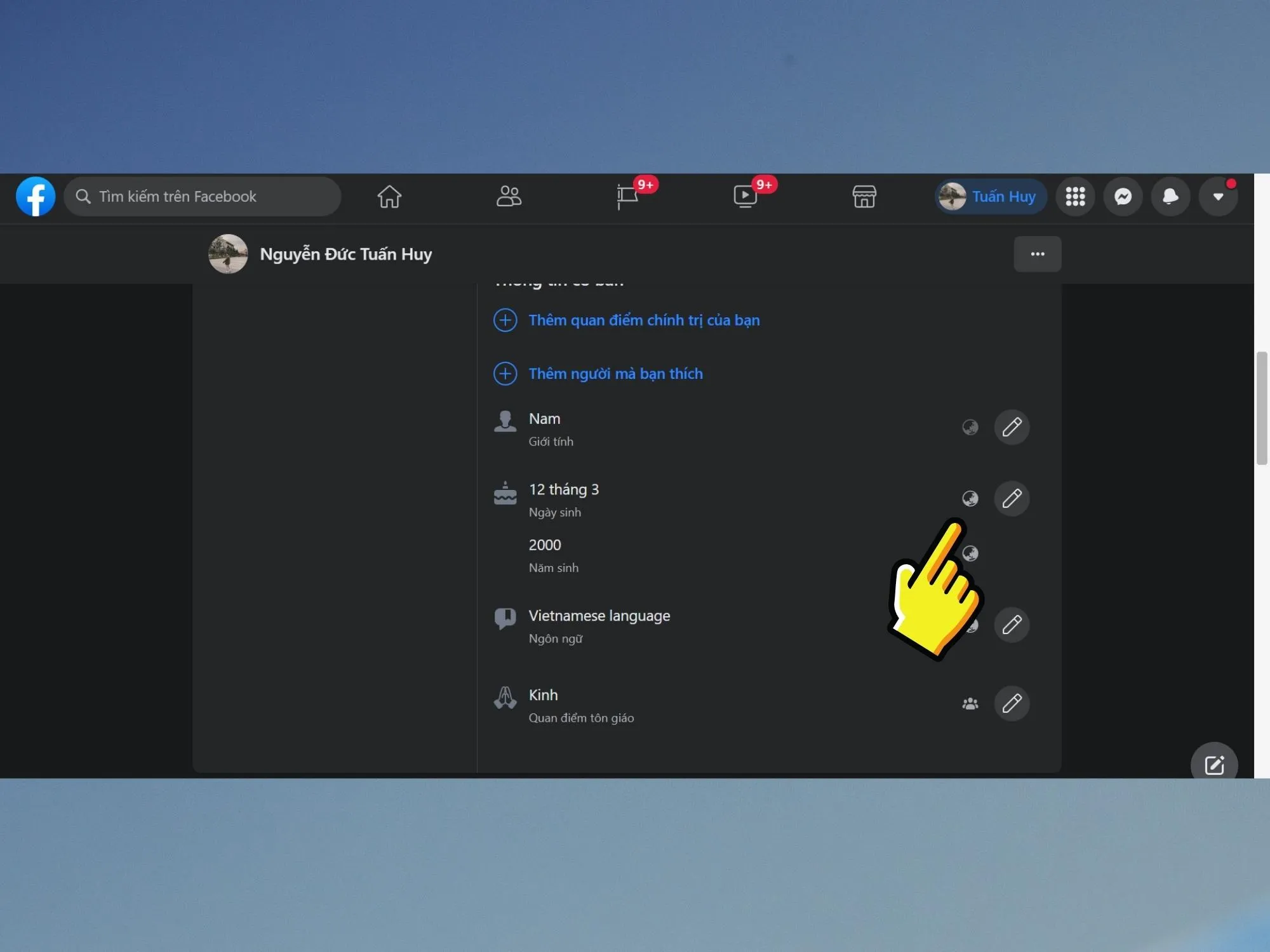 Cách tắt thông báo sinh nhật trên Facebook bằng máy tính - Bước 3