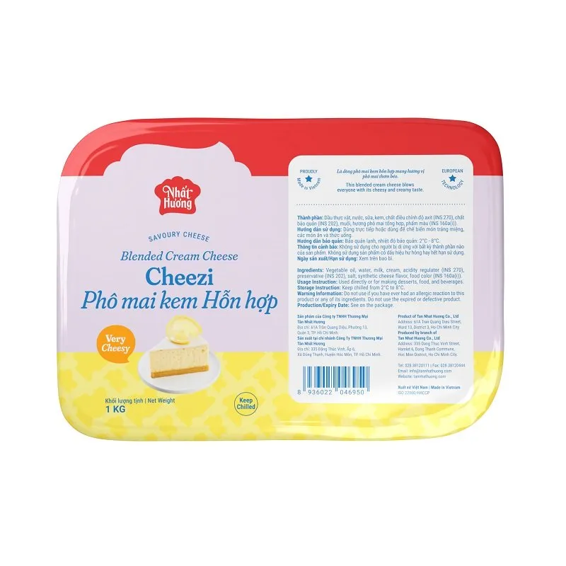 Phô mai kem Cheezi Nhất Hương cho các dòng bánh lạnh