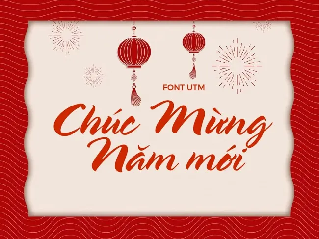 Thiết kế chữ vector chúc mừng năm mới phong cách hiện đại