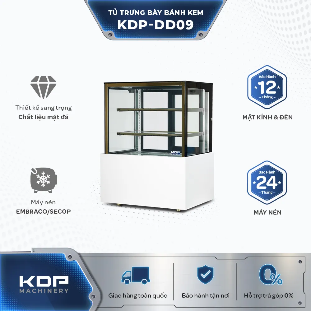 Tủ trưng bày bánh kem 3 tầng 90cm đứng KDP-DD09