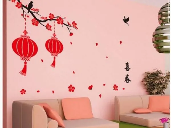 Decal trang trí nhà cửa rực rỡ đón xuân 2026