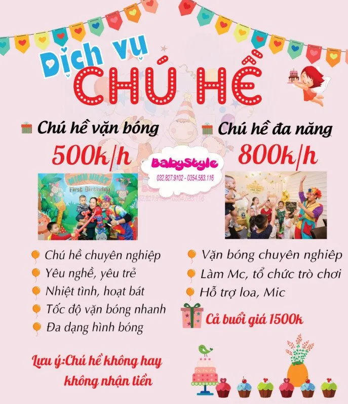 dịch vụ chú hề tại nhà