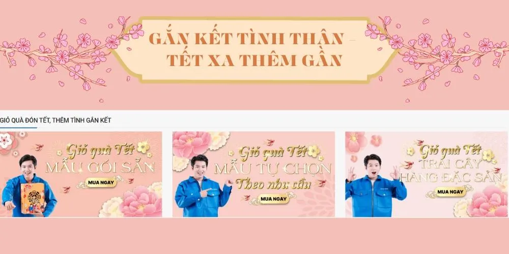 Danh mục các mẫu giỏ quà Tết gối sẵn và tự chọn trên website