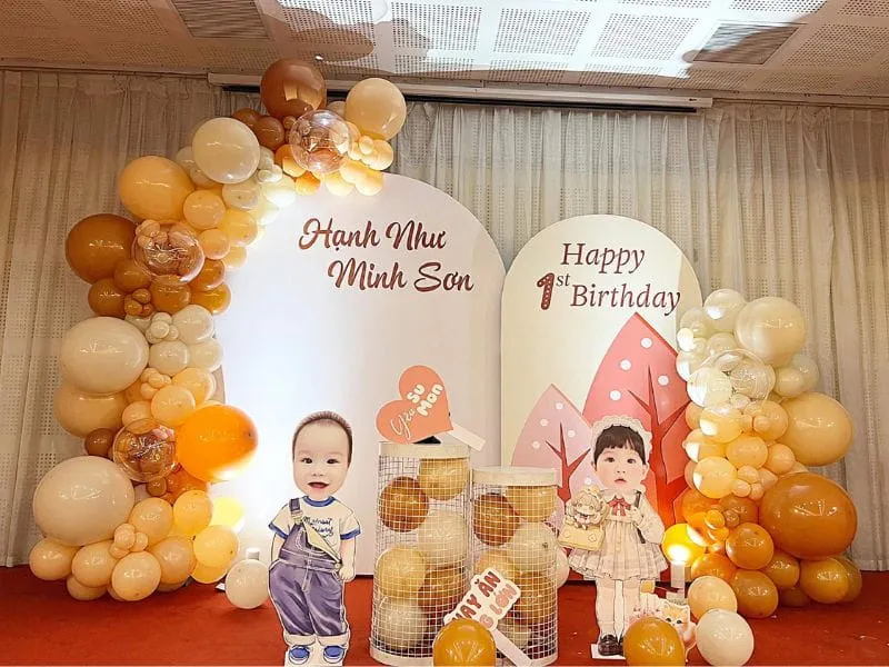 Dịch vụ trang trí sinh nhật hai bé giá 2tr9