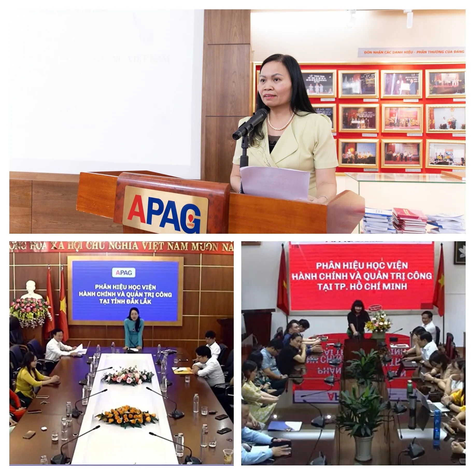 Đại diện nữ viên chức Học viện phát biểu