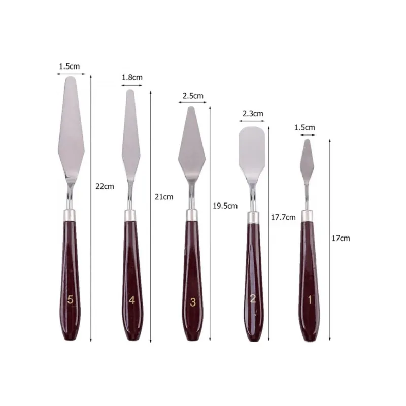 Bộ dao chà láng 5 món giúp mặt bánh phẳng mịn hoàn hảo