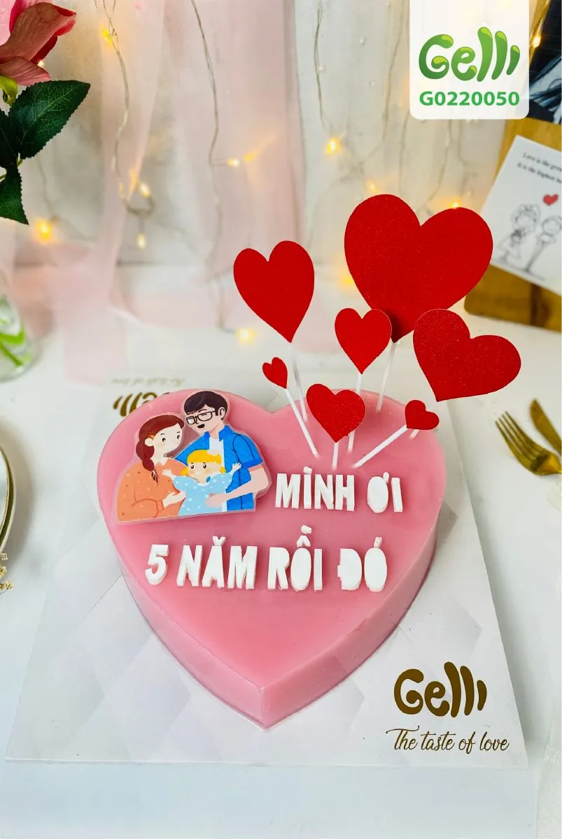 Vẻ đẹp tinh tế của dòng bánh kem rau câu Valentine