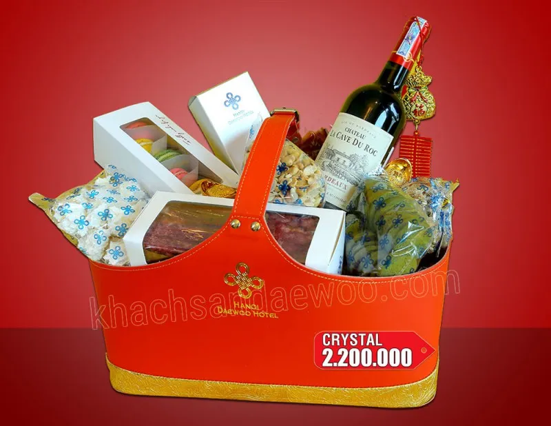 Cận cảnh giỏ quà tết các loại hạt dòng Crystal sang trọng cho doanh nghiệp