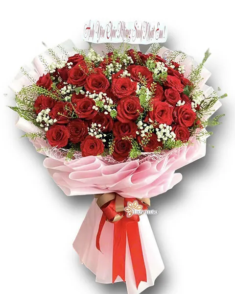 Hoa chúc mừng 20 10 - Bó hồng kiểu mới độc đáo