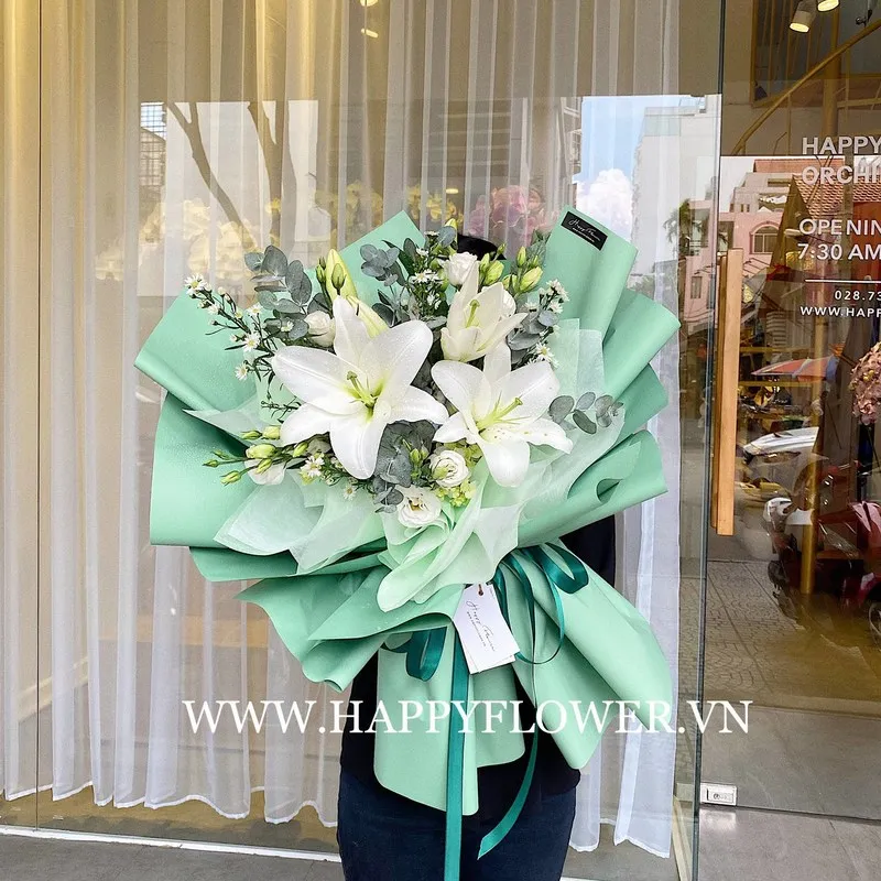 Bó hoa Lily trắng quý phái tặng sinh nhật người yêu