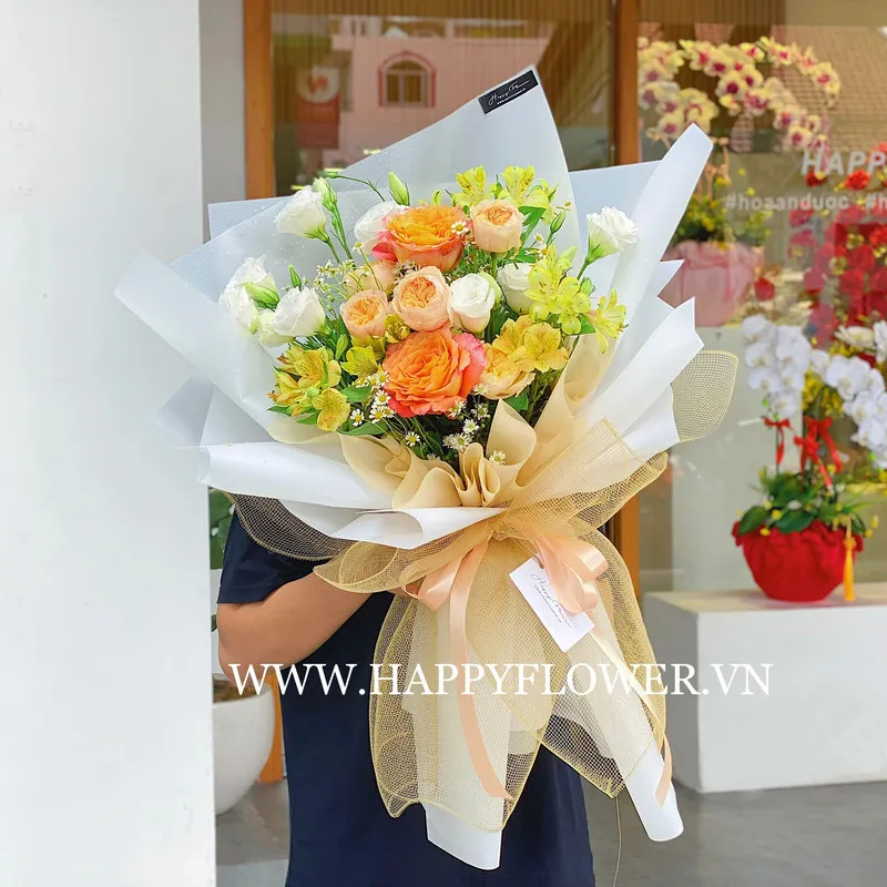 bó hoa sinh nhật tông hồng nhẹ nhàng