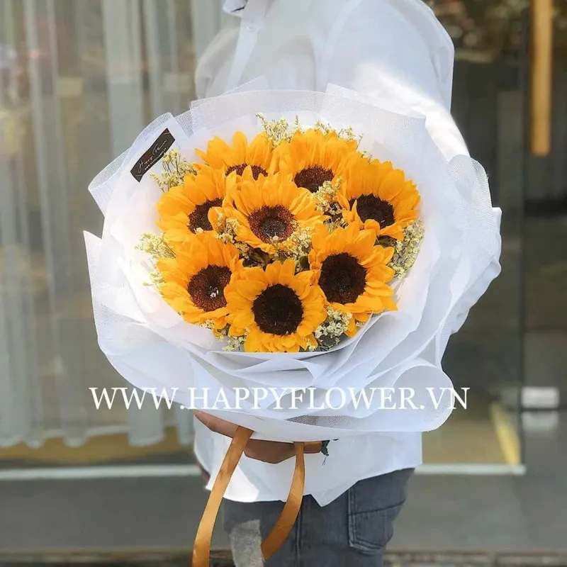 bó hoa sinh nhật hướng dương vàng