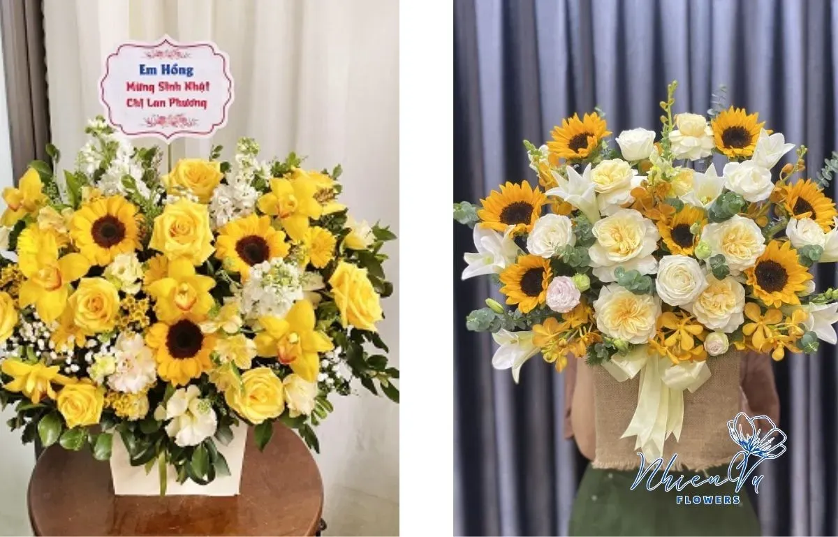 Hoa hướng dương nhiều mẫu tặng 27/2