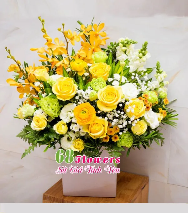 Giỏ hoa tươi để bàn dành tặng Thầy Cô giáo