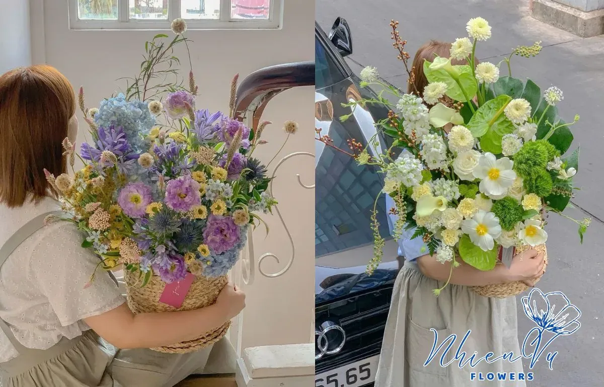 Lẵng hoa tươi đẹp tặng ngày thầy thuốc Việt Nam