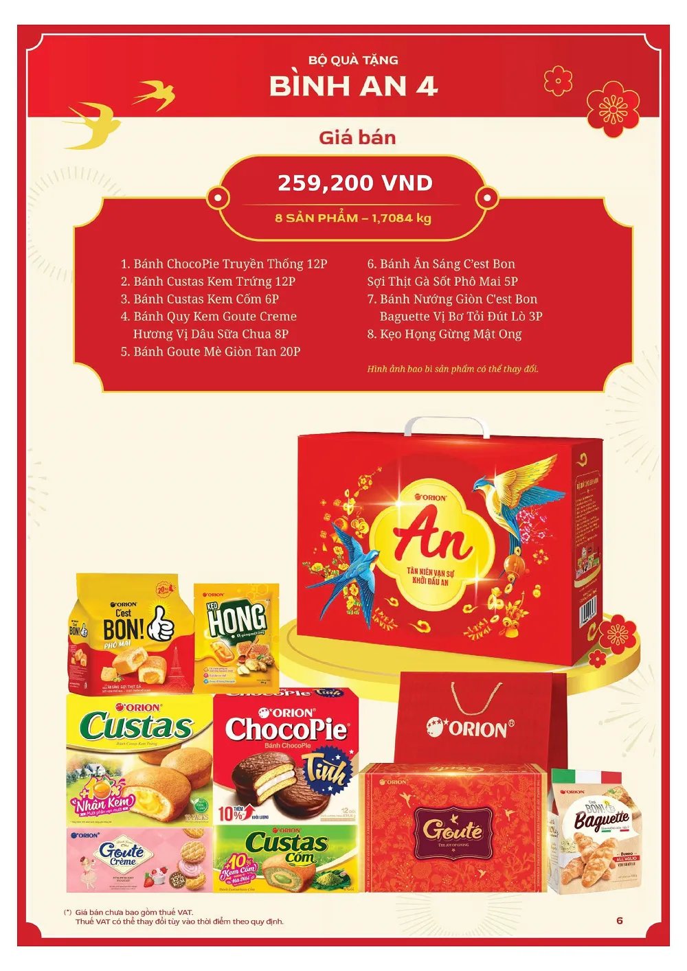 Set quà tặng cao cấp Bình An 4 với đầy đủ hương vị Tết