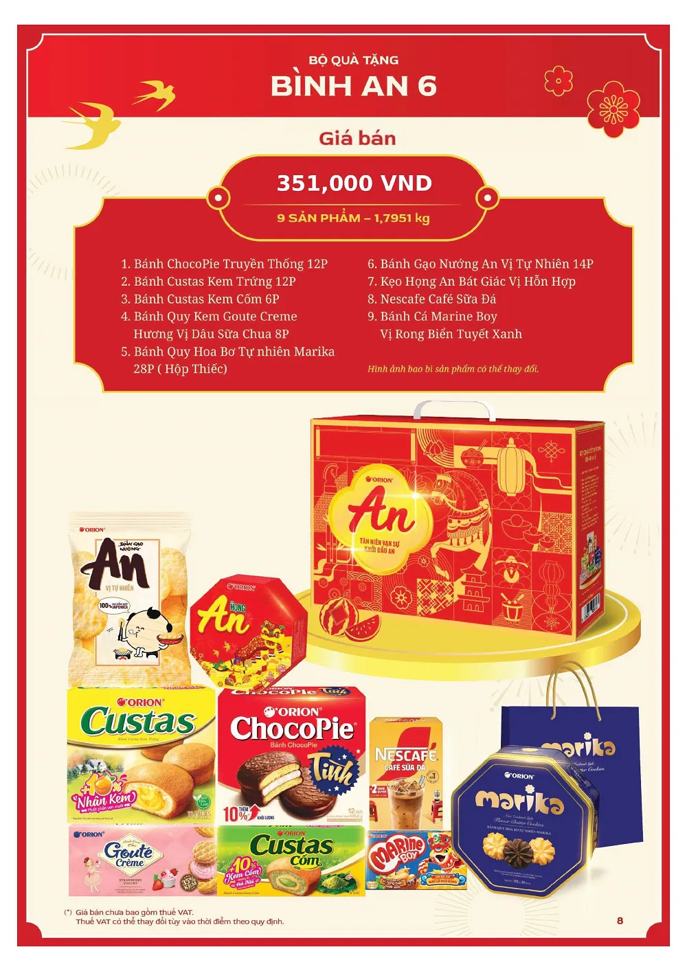 Hộp quà Bình An 6 với thiết kế tinh xảo, bắt mắt