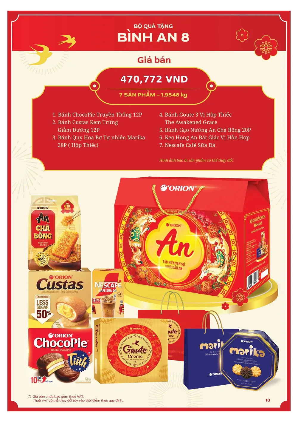 Hộp quà cao cấp nhất Bình An 8 với 12 món bánh kẹo đa dạng