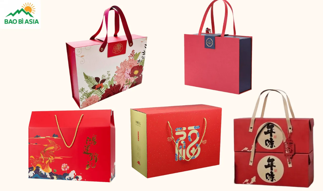Hộp quà tết có quai xách