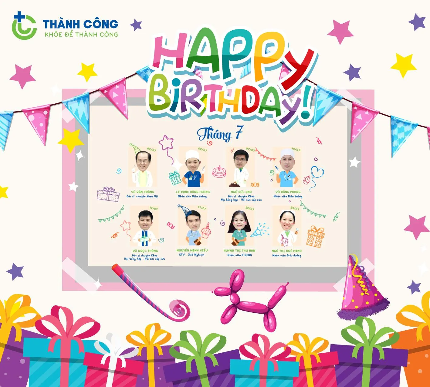 Thiệp chúc mừng sinh nhật tháng 7 rực rỡ và sống động