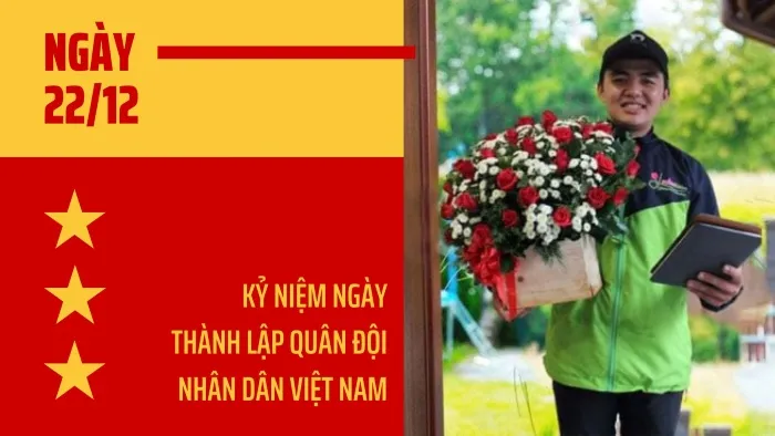 Đặt hoa chúc mừng ngày 22/12 nhanh chóng