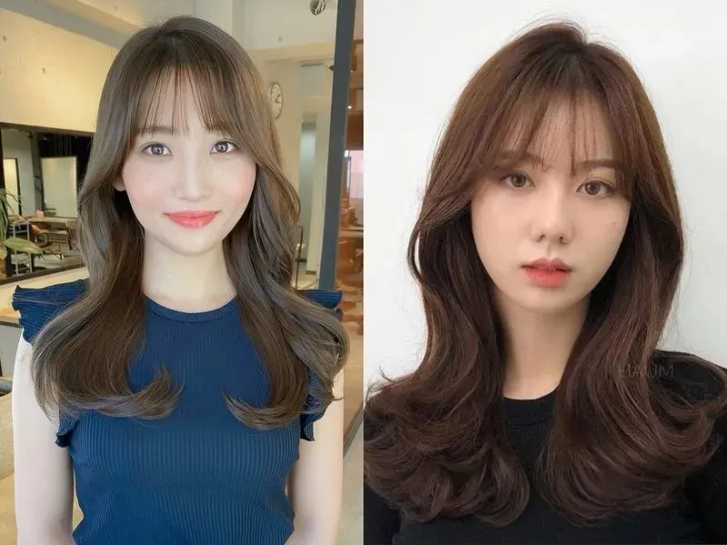 Sự kết hợp hoàn hảo giữa tóc dài và mái thưa nhẹ nhàng