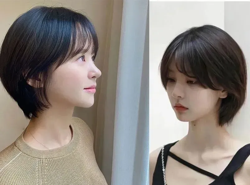 Kiểu tóc bob lệch ngắn sang trọng cho phụ nữ trung niên