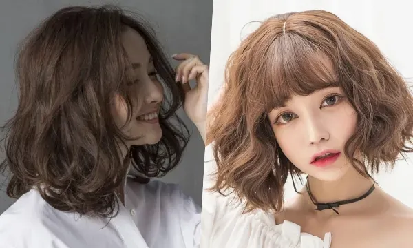 Tóc xoăn ngắn thanh lịch cho phụ nữ trung niên văn phòng