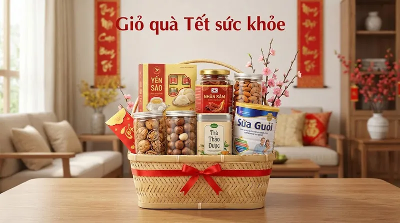 Mẫu giỏ quà sức khỏe tự làm