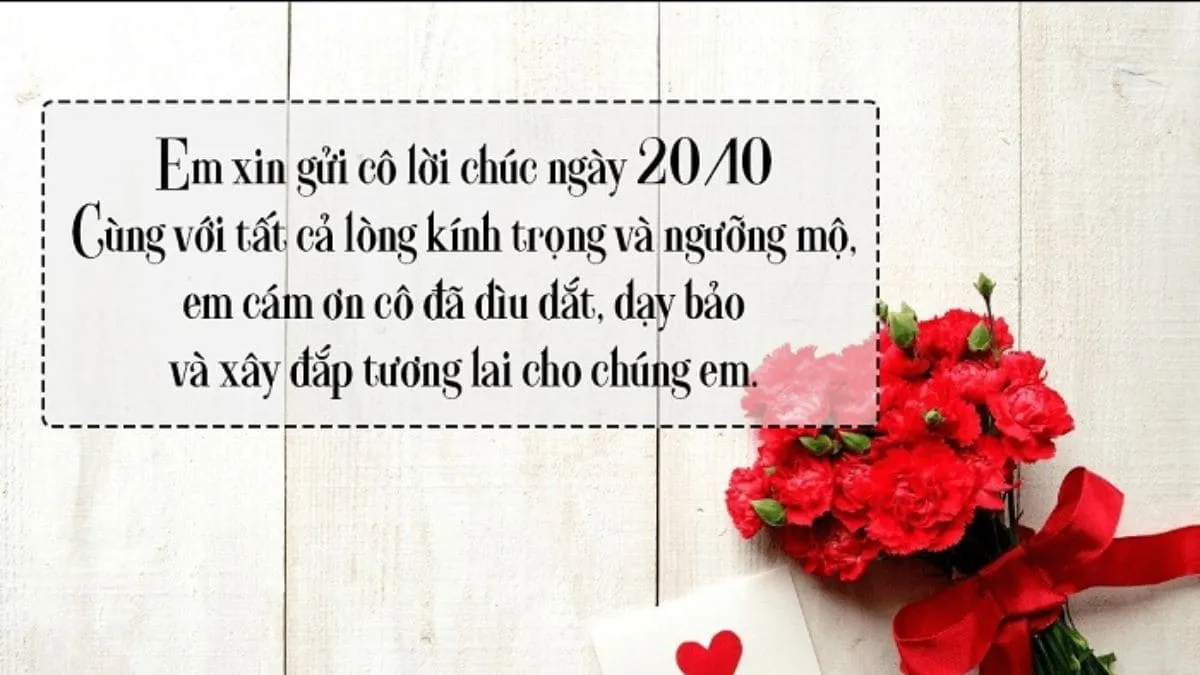 Lời chúc 20/10 dành cho cô giáo