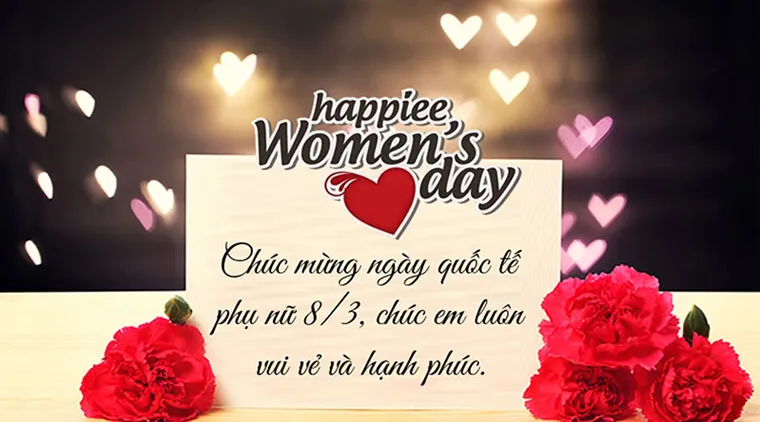 Thiệp 8/3 lãng mạn tặng vợ với thiết kế hiện đại