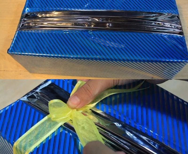 Hộp quà hoàn thiện với băng đô trang trí