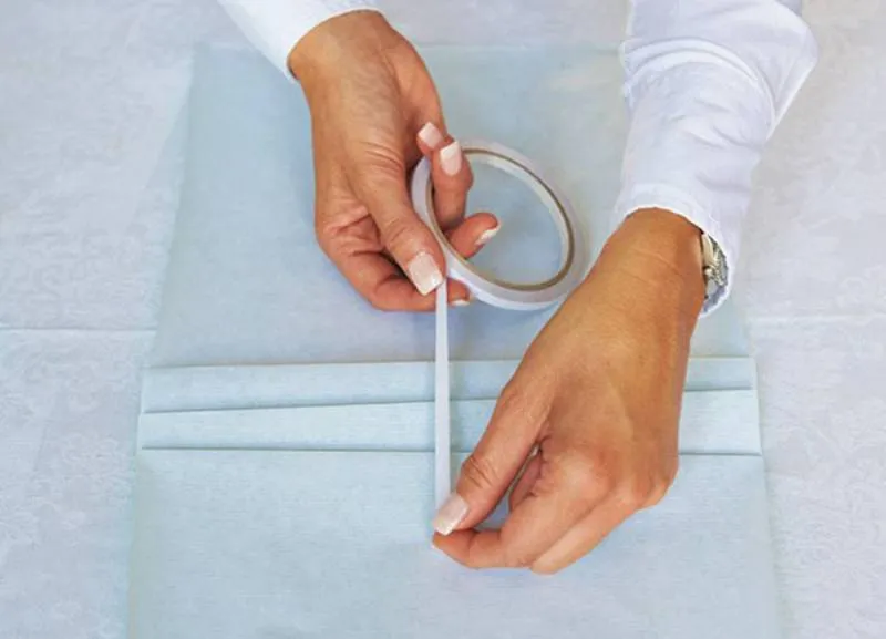 Cố định mặt trong của các nếp gấp nghệ thuật